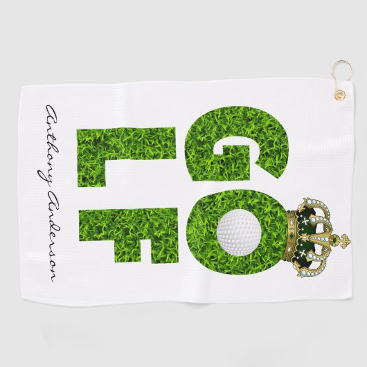 Golf King Crown Monogram Golfhandtuch (Horizontal)