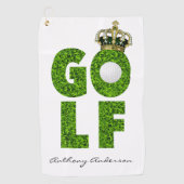 Golf King Crown Monogram Golfhandtuch (Vorderseite)
