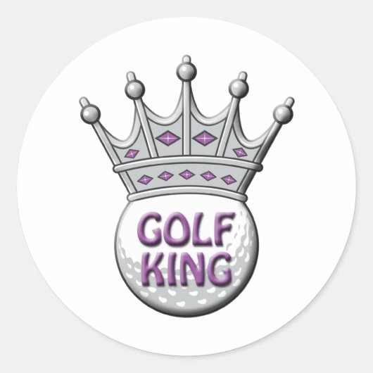 Golf King Father's Day Dadism Geschenk Runder Aufkleber (Vorderseite)