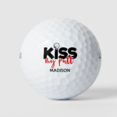 Golf Kiss My Putt Funny Modern Personalisierter Na Golfball (Vorderseite)