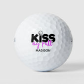 Golf Kiss My Putt Funny Modern Personalisierter Na Golfball (Vorderseite)