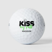 Golf Kiss My Putt Funny Modern Personalisierter Na Golfball (Vorderseite)