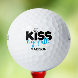Golf Kiss My Putt Funny Modern Personalisierter Na Golfball