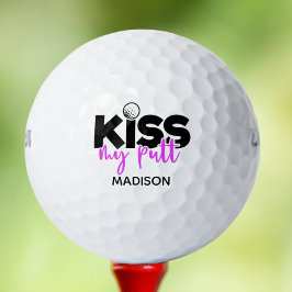 Golf Kiss My Putt Funny Modern Personalisierter Na Golfball
