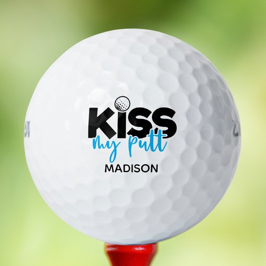 Golf Kiss My Putt Funny Modern Personalisierter Na Golfball