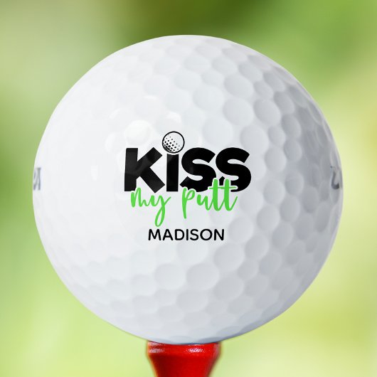 Golf Kiss My Putt Funny Modern Personalisierter Na Golfball