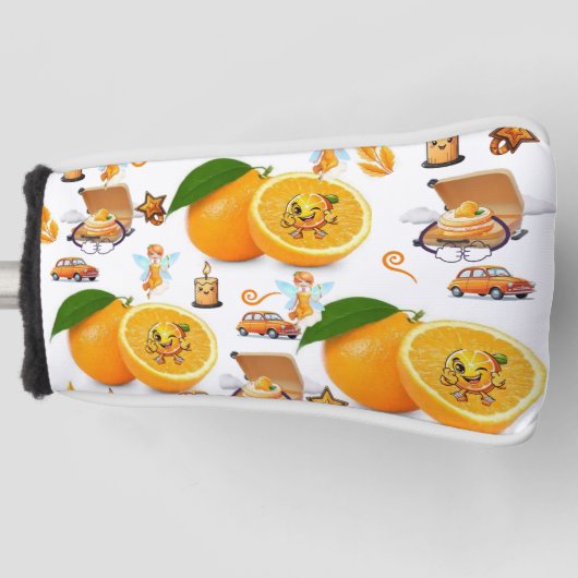 Golf Kopfbedeckung Orange Früchte Kerzen Fee Headcover (Vorderseite)