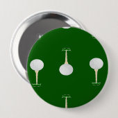 Golf-Kugeln Muster auf Grün Button (Vorne & Hinten)