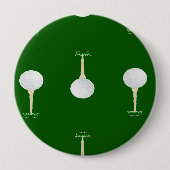 Golf-Kugeln Muster auf Grün Button (Vorderseite)