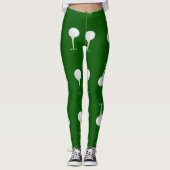 Golf-Kugeln Muster auf Grün Leggings (Vorderseite)