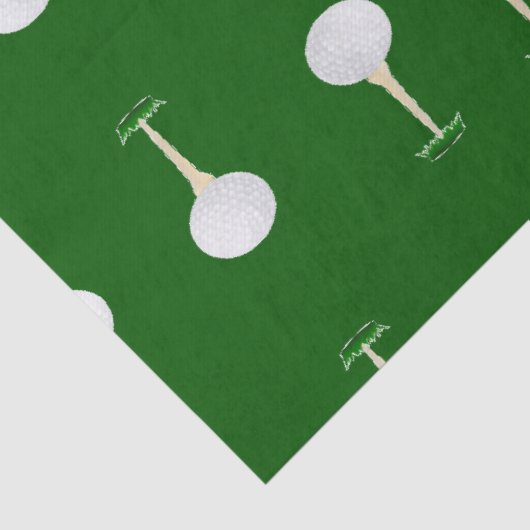 Golf-Kugeln Muster auf Grün Seidenpapier (Detail)