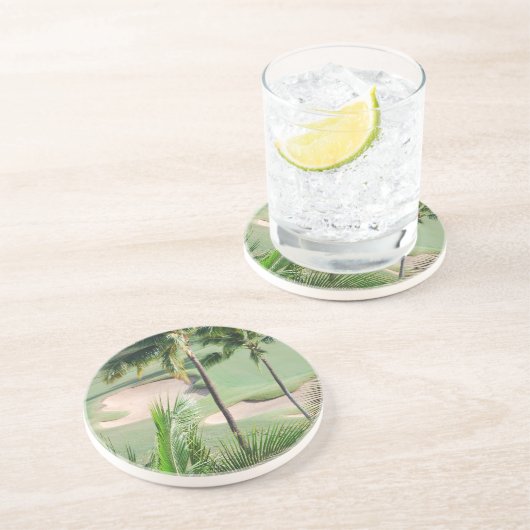 Golf-Kurs im Tropen-Untersetzer Untersetzer (Seite)