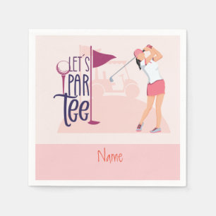 Golf Lady Golfer pink Thema Gelassen Par T-Shirt Serviette