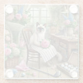 Golf Lady Golfer Thema für Katzenliebhaber Glasuntersetzer (Rückseite)