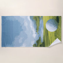 Golf Landschaft Illustration – Landschaftliche Kur
