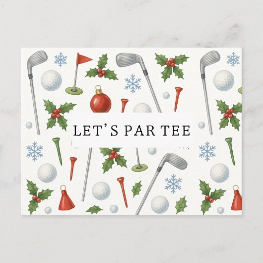 Golf Lass Par Golf CHRISTMAS Party für Golfer Postkarte (Vorderseite)