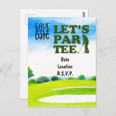 Golf Lass Par T-Shirt Party Save the Date Postkart Postkarte (Vorne/Hinten)