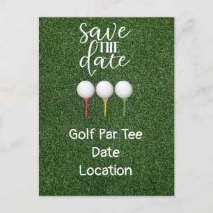 Golf Lass Par Tee mit Golfball auf Tee Einladungspostkarte