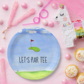 Golf Lass Par Tee mit Golfflagge auf Green Party Pappteller (Party)
