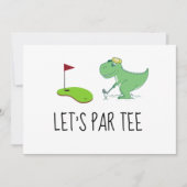 Golf Lass Par Tee mit Golfflagge auf grün Einladung (Vorderseite)