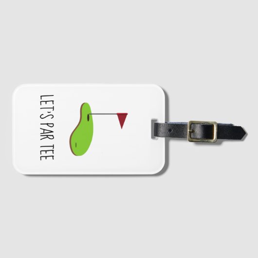 Golf Lass Par Tee mit Golfflagge auf grün Gepäckanhänger (Vorderseite (Horizontal))