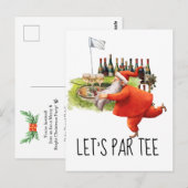 Golf Lass Par Tee mit Golfflagge auf grün Postkarte (Vorne/Hinten)