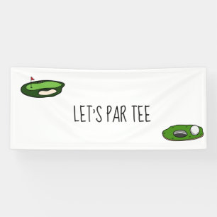 Golf Lass Par Tee mit Golfflagge auf grün weiß  Banner