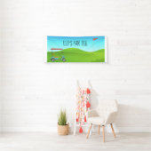Golf Lass Par Tee mit Golfflagge auf grün weiß Banner (Insitu)