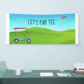 Golf Lass Par Tee mit Golfflagge auf grün weiß Banner (Messe)