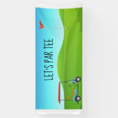 Golf Lass Par Tee mit Golfflagge auf grün weiß Banner (Vertikal)