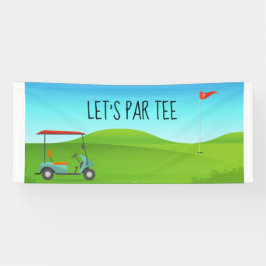 Golf Lass Par Tee mit Golfflagge auf grün weiß Banner