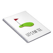 Golf Lass Par Tee mit Golfflagge auf grün weiß Notizblock (Rechte Seite)