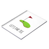 Golf Lass Par Tee mit Golfflagge auf grün weiß Notizblock (Linke Seite)