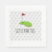 Golf Lass Par Tee mit Golfflagge auf grün weiß Serviette (Vorderseite)