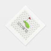 Golf Lass Par Tee mit Golfflagge auf grün weiß Serviette (Ecke)
