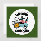 Golf Lass Par Tee mit Golfwagen Einladung (Vorne/Hinten)