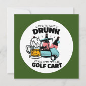 Golf Lass Par Tee mit Golfwagen Einladung (Vorderseite)