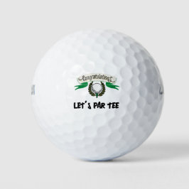 Golf Lass Par tee mit Herzlichen Glückwunsch Golfball