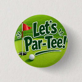 Golf Lass uns Abschlagen mit Golf Flagge auf Grün Button
