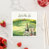 Golf Lass uns Abschlagen mit Golf Flagge auf Grün  Serviette (Beispiel)
