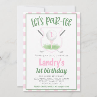 Golf Lass uns Par-tee Geburtstagseinladung Einladung