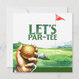 Golf Lass uns Par-Tee Putting Green Party feiern Einladung