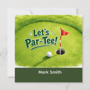 Golf Lass uns Par-Tee Putting Green Party feiern Einladung