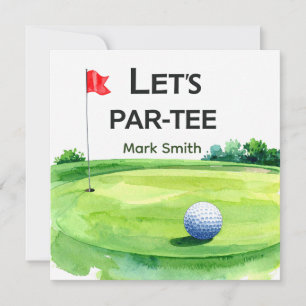 Golf Lass uns Par-Tee Putting Green Party feiern Einladung