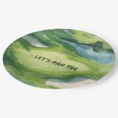 Golf Lass uns Par-Tee Wasserfarben-Papierteller Lu Pappteller (Schrägansicht)