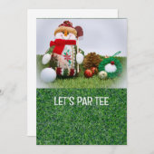 Golf Lassend Par Tee zu Weihnachten Einladung (Vorne/Hinten)