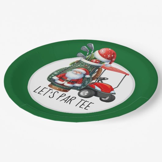 Golf Lass's Par tee Weihnachten Gedicht für Golfer Pappteller (Schrägansicht)