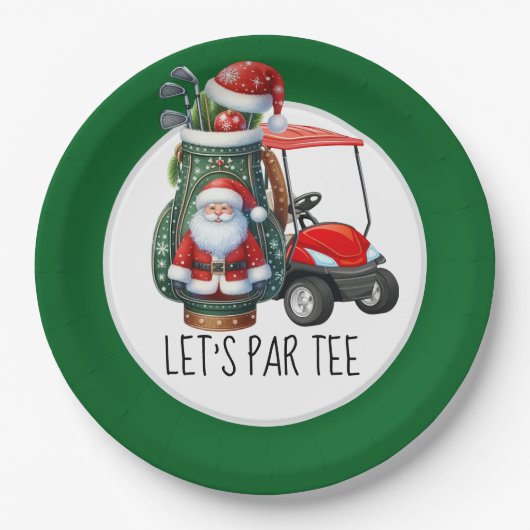 Golf Lass's Par tee Weihnachten Gedicht für Golfer Pappteller (Vorderseite)
