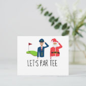 Golf Lass's Par tee Weihnachts-Party für Piloten Postkarte (Stehend Vorderseite)