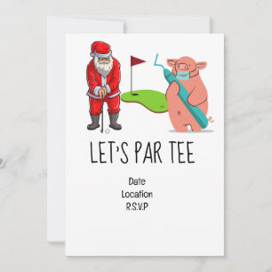 Golf Lass's Par tee Weihnachtsfest Party für Zahnä Einladung